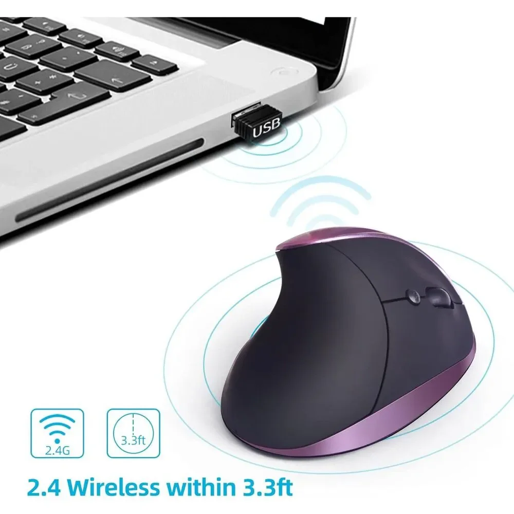 Woddlffy Ergonomic Mouse Wireless,Rechargeable Vertical Mouse Right Handed mouse